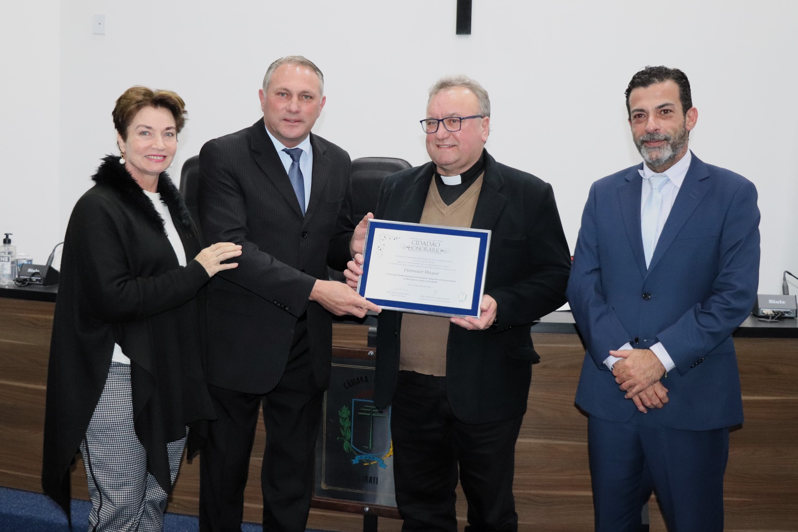 Câmara declara Padre Deonisio Mazur como Cidadão Honorário de Irati