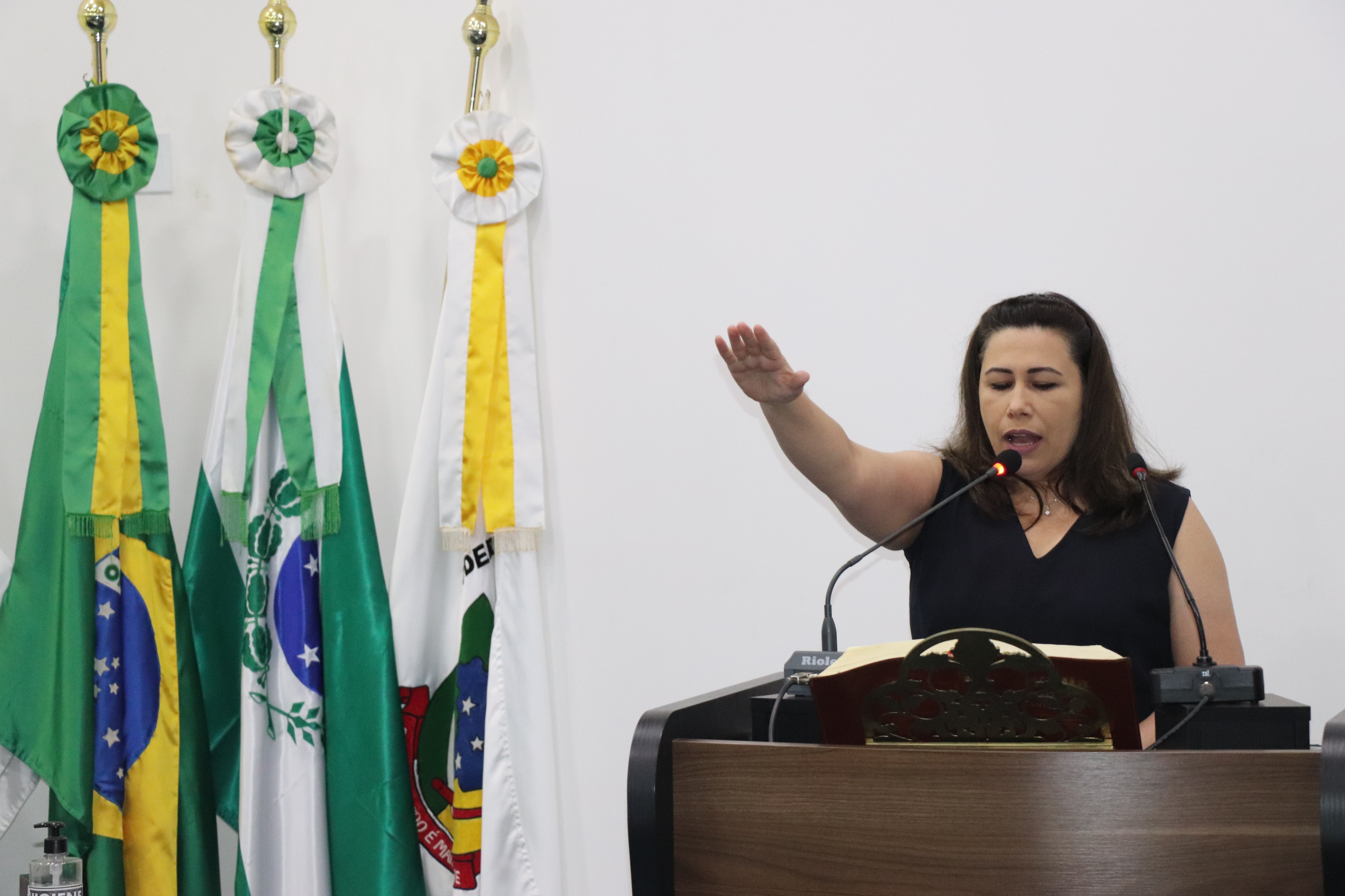 Genilse Holtman Menon é empossada no lugar do vereador licenciado Helio de Mello 